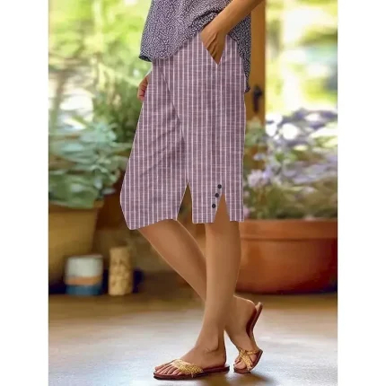 Women's Chinos Crop Streetwear Casual Knee Length High Waist Plain Pocket Printing Breathability Soft Micro-elastic Vacation Street Daily Wear Wine White Yellow Red Fall Regular Fit - Image 6