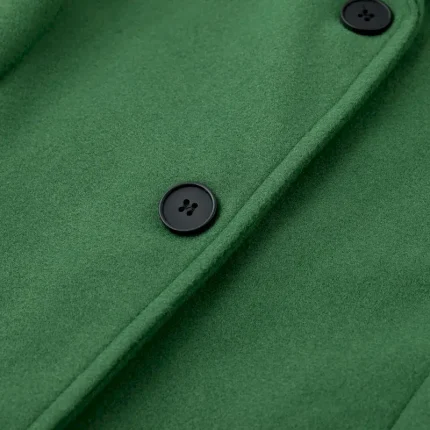 Women's Wool Coat Fall Pea Coat Winter Warm Overcoat Casual Daily Street Style Smocked Single Breasted Turndown Green Dark Grey Regular Fit S M L XL XXL 3XL / Windproof - Image 6