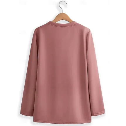 Women's Pullover Sweatshirt Yes Im Cold Graphic Letter Warm Casual Fuzzy Long Sleeve Crew Neck Round Neck Long Tops Street Casual Light Pink Black Dark Pink Blue Spring Fall Winter - Image 6