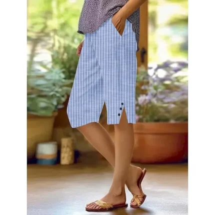 Women's Chinos Crop Streetwear Casual Knee Length High Waist Plain Pocket Printing Breathability Soft Micro-elastic Vacation Street Daily Wear Wine White Yellow Red Fall Regular Fit - Image 3