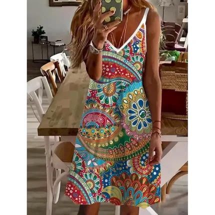 Women's Mini Dress Casual Dress Sundress Summer Dress Slip Dress Stylish Sexy Casual Outdoor Vacation Daily Regular Fit Color Gradient Sleeveless V Neck Black And White Black Wine Blue Summer Spring - Image 4