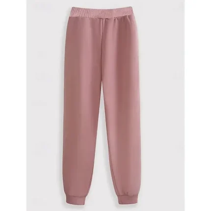 Women's Warm Daily Two Piece Sets Tracksuit Pants Sets Long Sleeve Crew Neck Graphic Letter Drawstring Print Casual Daily Black Dark Pink Blue Fall Regular Fit - Image 4