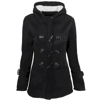 Women's Winter Coat Windproof Warm Zipper Outdoor Solid Color Work Casual Zipper Hoodie Loose Fit Long Sleeve Outerwear Navy Black Pink Winter - Image 5