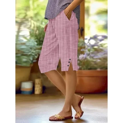 Women's Chinos Crop Streetwear Casual Knee Length High Waist Plain Pocket Printing Breathability Soft Micro-elastic Vacation Street Daily Wear Wine White Yellow Red Fall Regular Fit - Image 4